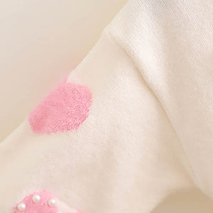 Cream Pearl Hearts Warmer cardigan Sweater for Kids - 2 - 3 Years Winter Wear