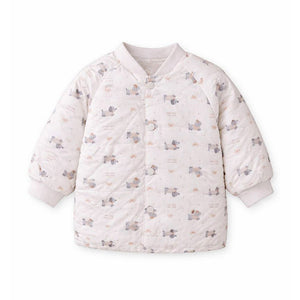 Cream Puppy & Bow Theme Winter Jacket for Kids - 2 - 3 Years Winter Wear