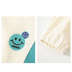 Cream With Teal & Purple Stripes 2Pcs Track Suit Set For Kids & Tweens - 5 - 6 Years Kids Clothing