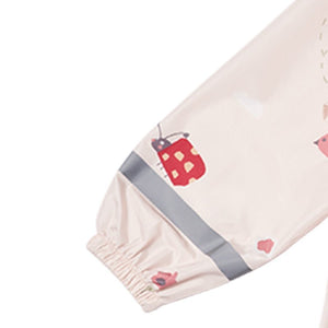 Cream Woodland Butterfly Theme Kids Raincoat, Jacket Style - Little Surprise BoxCream Woodland Butterfly Theme Kids Raincoat, Jacket Style