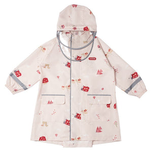 Cream Woodland Butterfly Theme Kids Raincoat, Jacket Style - Little Surprise BoxCream Woodland Butterfly Theme Kids Raincoat, Jacket Style