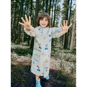 Cream Woodland Volcano Raincoat for Kids - Little Surprise BoxCream Woodland Volcano Raincoat for Kids