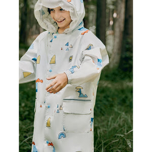 Cream Woodland Volcano Raincoat for Kids - Little Surprise BoxCream Woodland Volcano Raincoat for Kids