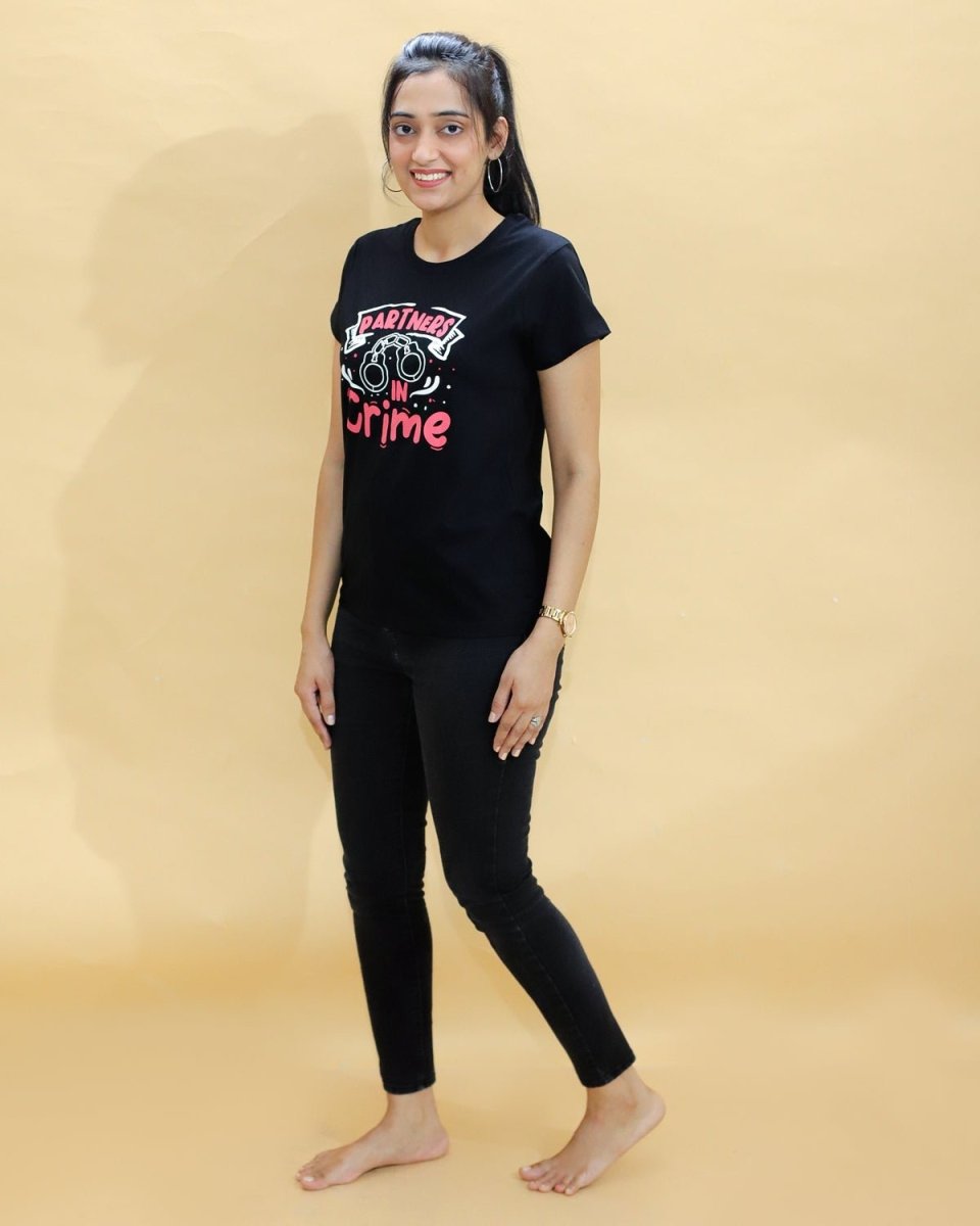 The Mom Store - Twinning Combo - Crime Partners Matching Family T-shirt - Combo of 3 - TWN3 - SS - CRMP