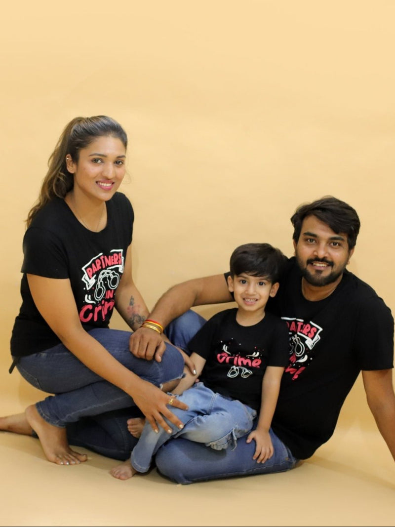 Crime Partners Matching Family T-shirt - Combo of 3