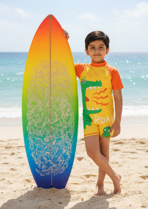 Croc Charm Boys Swimsuit - 1 - 2 Years Kids Swimwear
