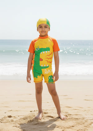 Croc Charm Boys Swimsuit - 1 - 2 Years Kids Swimwear