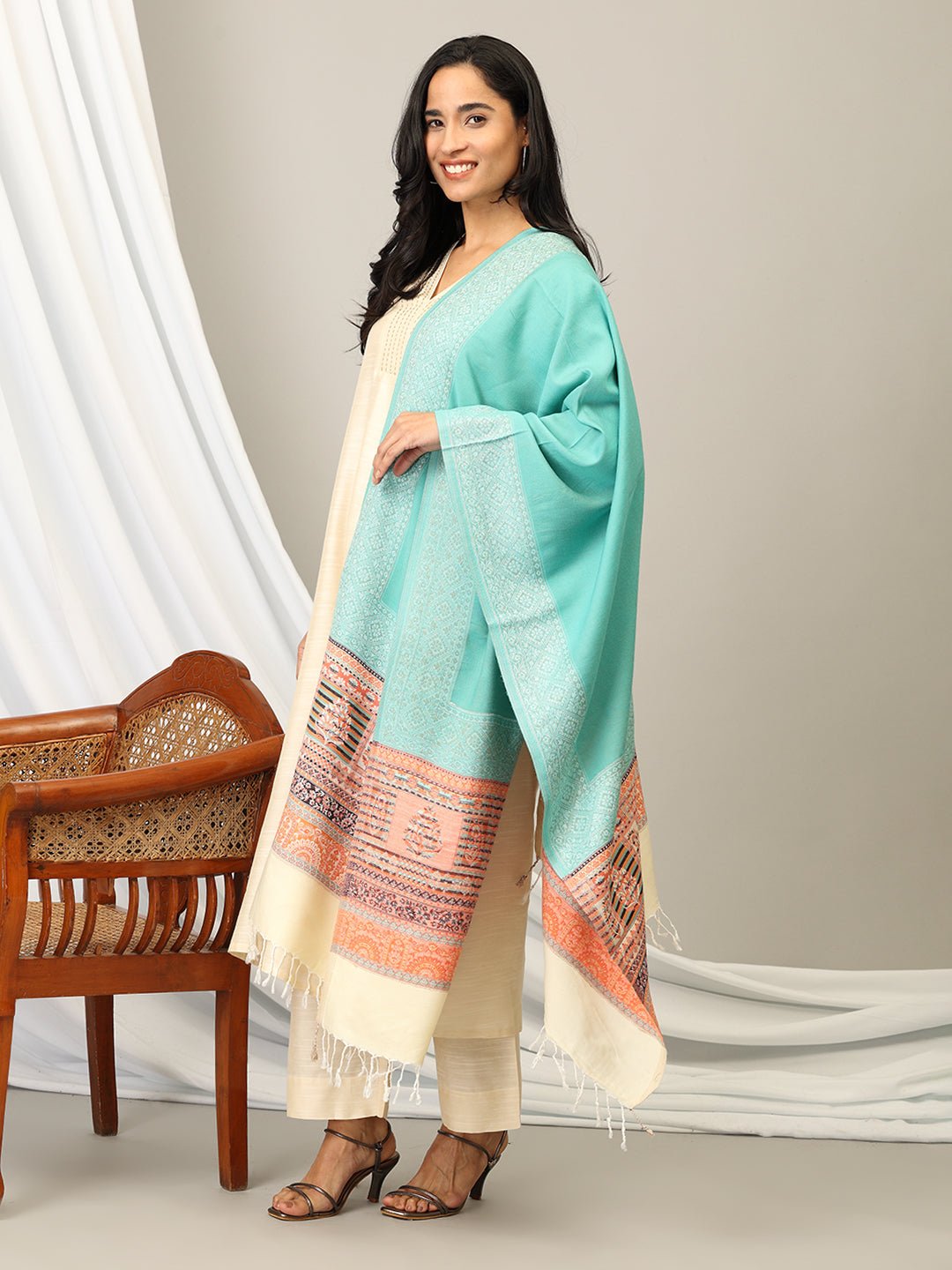 Crystal Cool Acrylic Woolen Stoles - WNTSTL - CRSTCL
