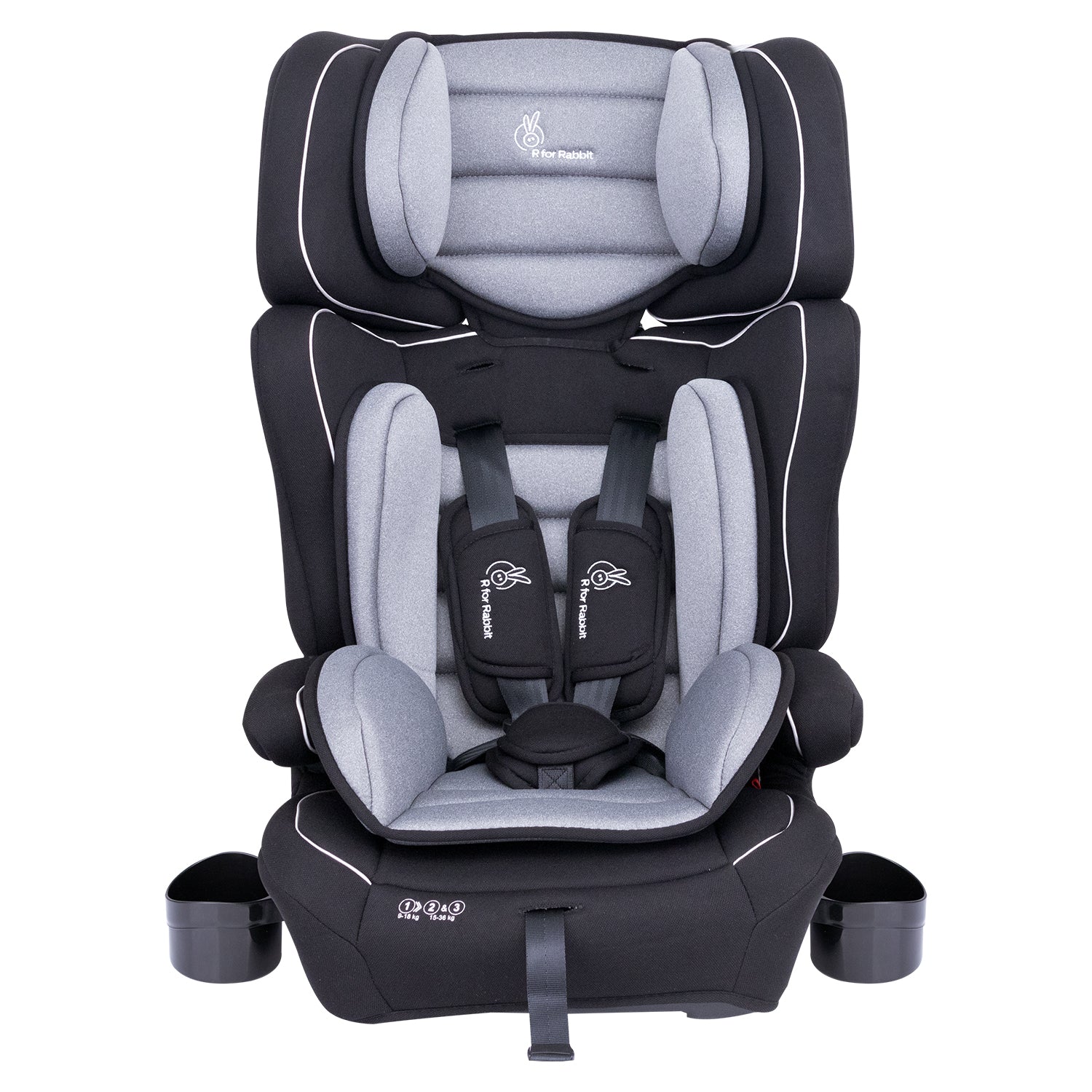 R for Rabbit Jumping Jack Grand Baby Car Seat- Black Grey