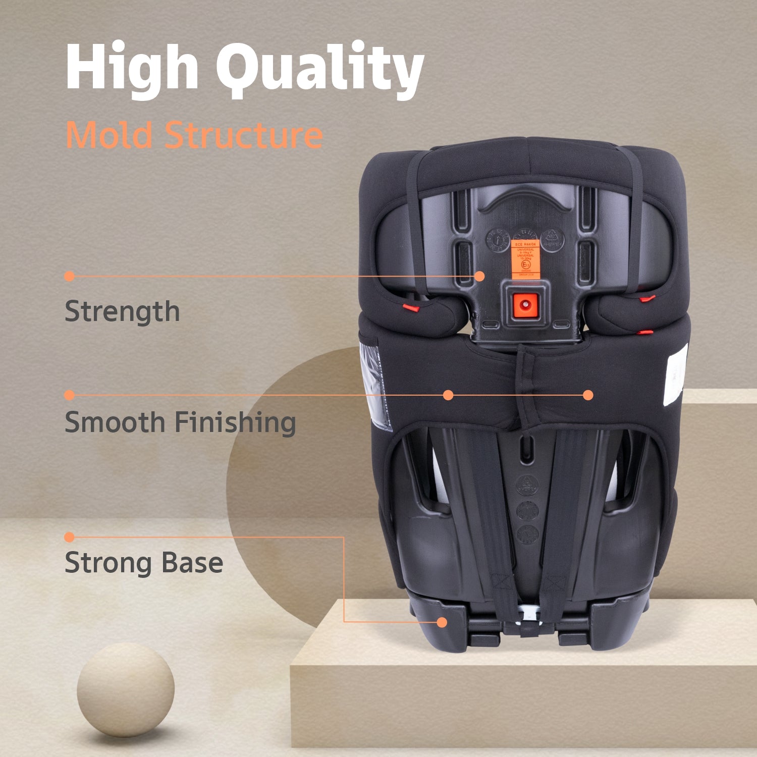 R for Rabbit Jumping Jack Grand Baby Car Seat- Black Grey