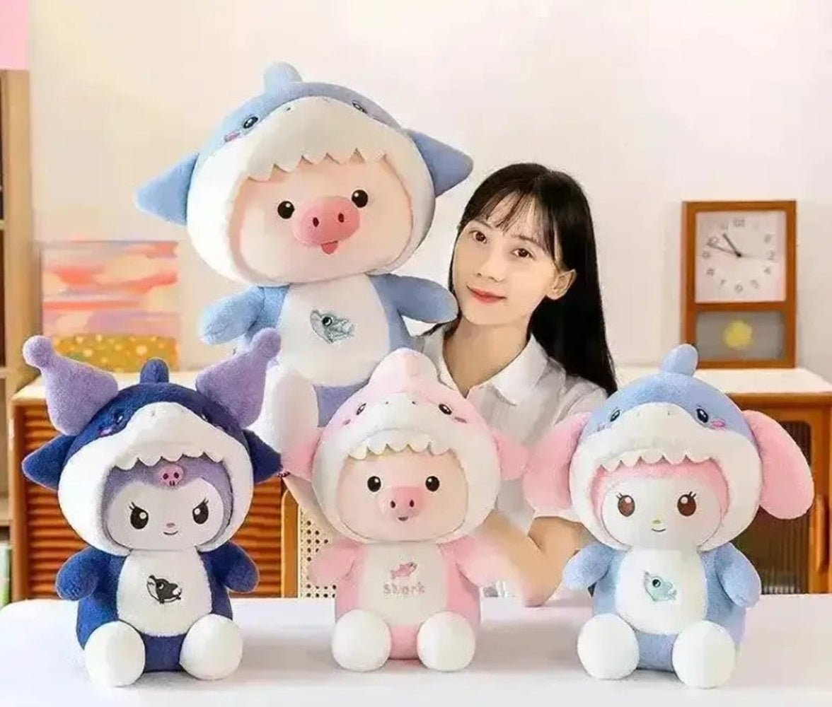 Cuddle Nest Kawaii Shark Bunny Plush Toy – Stuffed Animal Doll for Cuddles - Kawaii Shark_Purple
