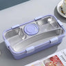 CuddleNest 3 Compartment Stainless Steel Lunch Box with Extra Sauce Bowl - Lunch Box_7109_4 Com_Purple
