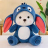 CuddleNest 30 cm Plush Teddy Bear in Blue Animal Costume with Big Ears – Soft and Huggable Stuffed Toy for Kids - Cap Bear_Blue_30*20*15