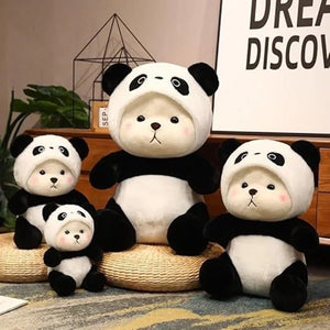 CuddleNest 40 cm Plush Bear in Panda Costume with Cap – Ultra - Soft Stuffed Animal Toy - Cap_Bear_Panda_35_25_20