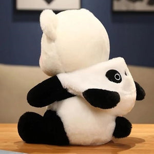 CuddleNest 40 cm Plush Bear in Panda Costume with Cap – Ultra - Soft Stuffed Animal Toy - Cap_Bear_Panda_35_25_20