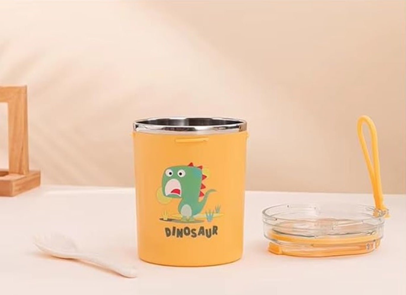 CuddleNest 530ml Stainless Steel Insulated Food Jar | Cartoon Soup Cup for Hot & Cold Meals | Kids School Tiffin | Travel Lunch Container (Pink) - Sealed Cup_7103_Pink_13*10*10