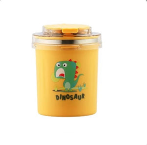 CuddleNest 530ml Stainless Steel Insulated Food Jar | Cartoon Soup Cup for Hot & Cold Meals | Kids School Tiffin | Travel Lunch Container (Yellow) - Lunch box