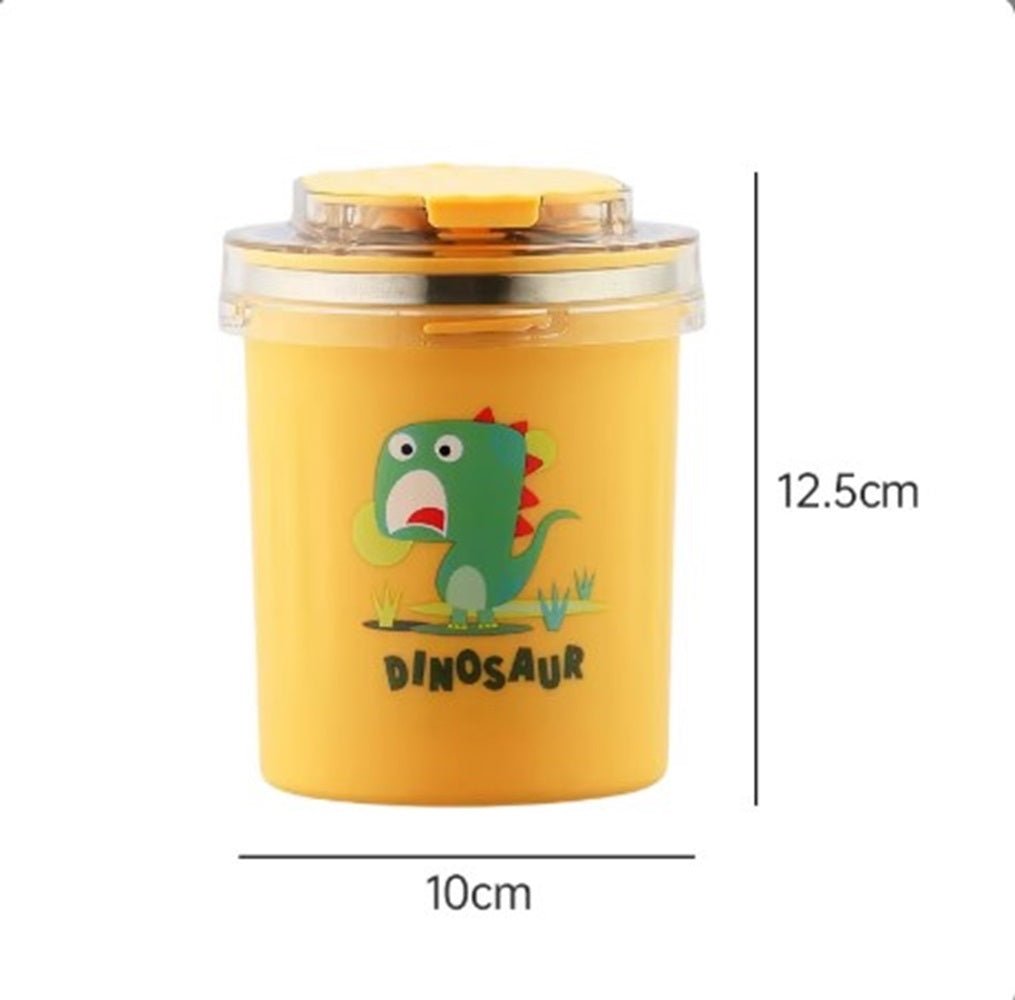 CuddleNest 530ml Stainless Steel Insulated Food Jar | Cartoon Soup Cup for Hot & Cold Meals | Kids School Tiffin | Travel Lunch Container (Yellow) - Sealed Cup_7103_Yellow_13*10*10