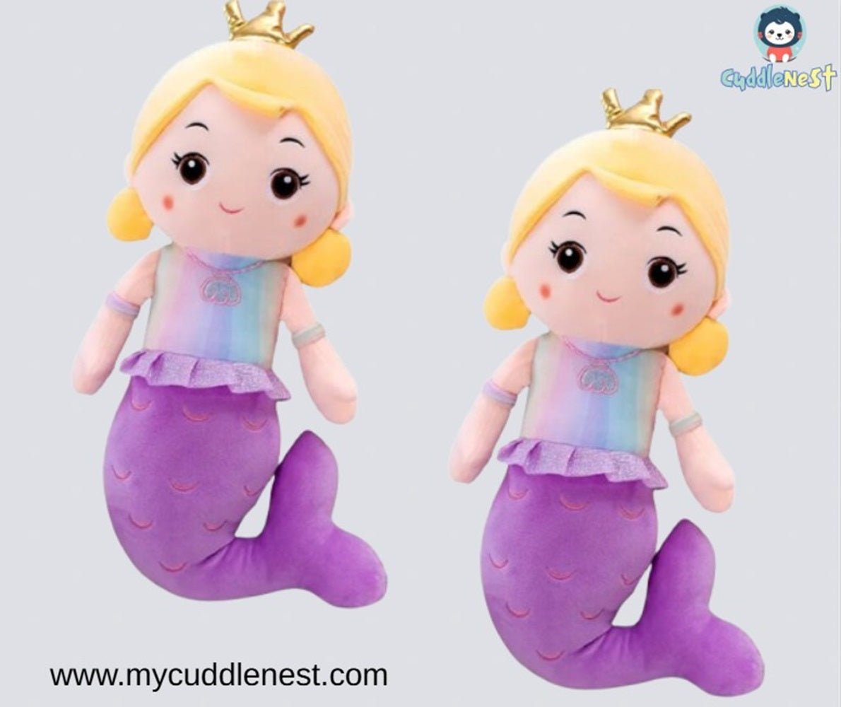 CuddleNest Adorable Mermaid Doll 30 cm soft toy - Mermaid_Doll_Purple_30*15*10