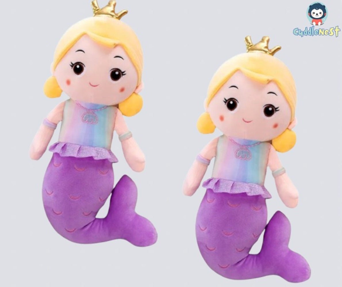 CuddleNest Adorable Mermaid Doll 30 cm soft toy - Mermaid_Doll_Purple_30*15*10