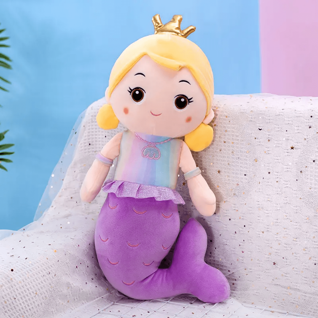 CuddleNest Adorable Mermaid Doll 30 cm soft toy - Mermaid_Doll_Purple_30*15*10