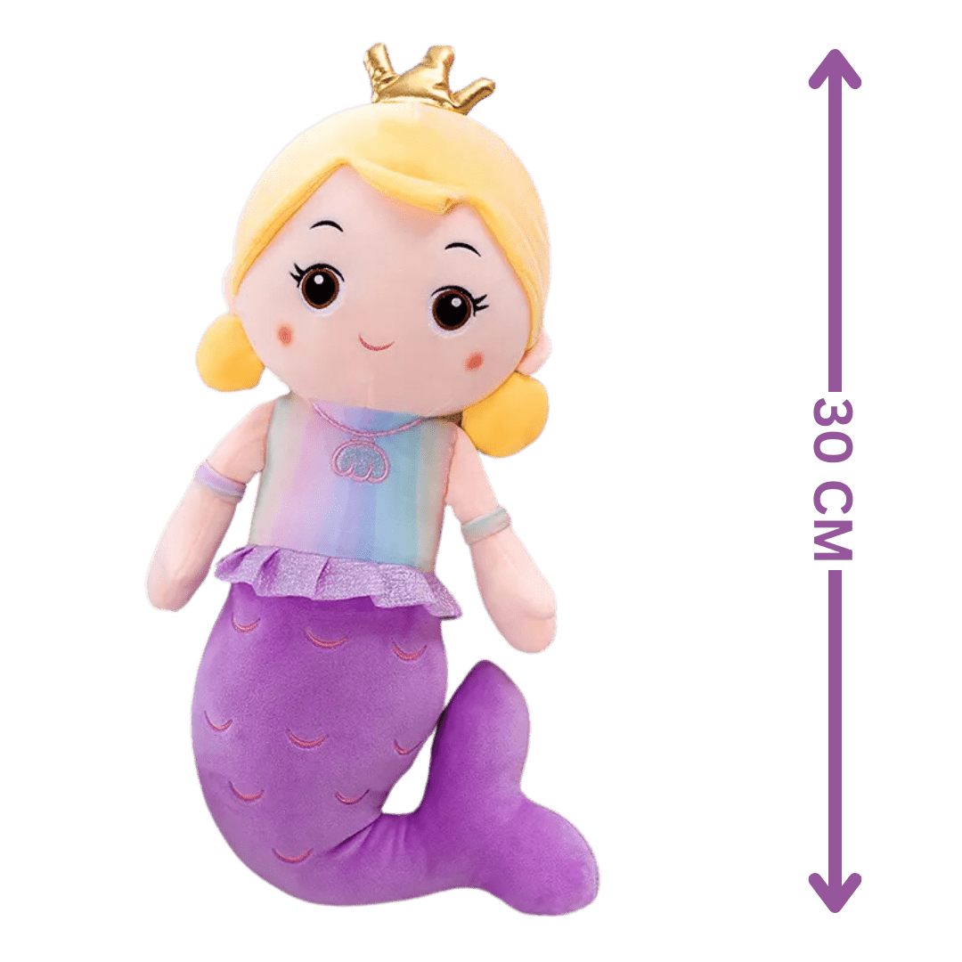 CuddleNest Adorable Mermaid Doll 30 cm soft toy - Mermaid_Doll_Purple_30*15*10