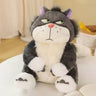 CuddleNest Angry Cat Plush Toy – 28cm Soft Cartoon Animal for Kids & Gifting | Stuffed Lucifer Cat Toy for Boys & Girls - Angry_cat_grey_28*25*20