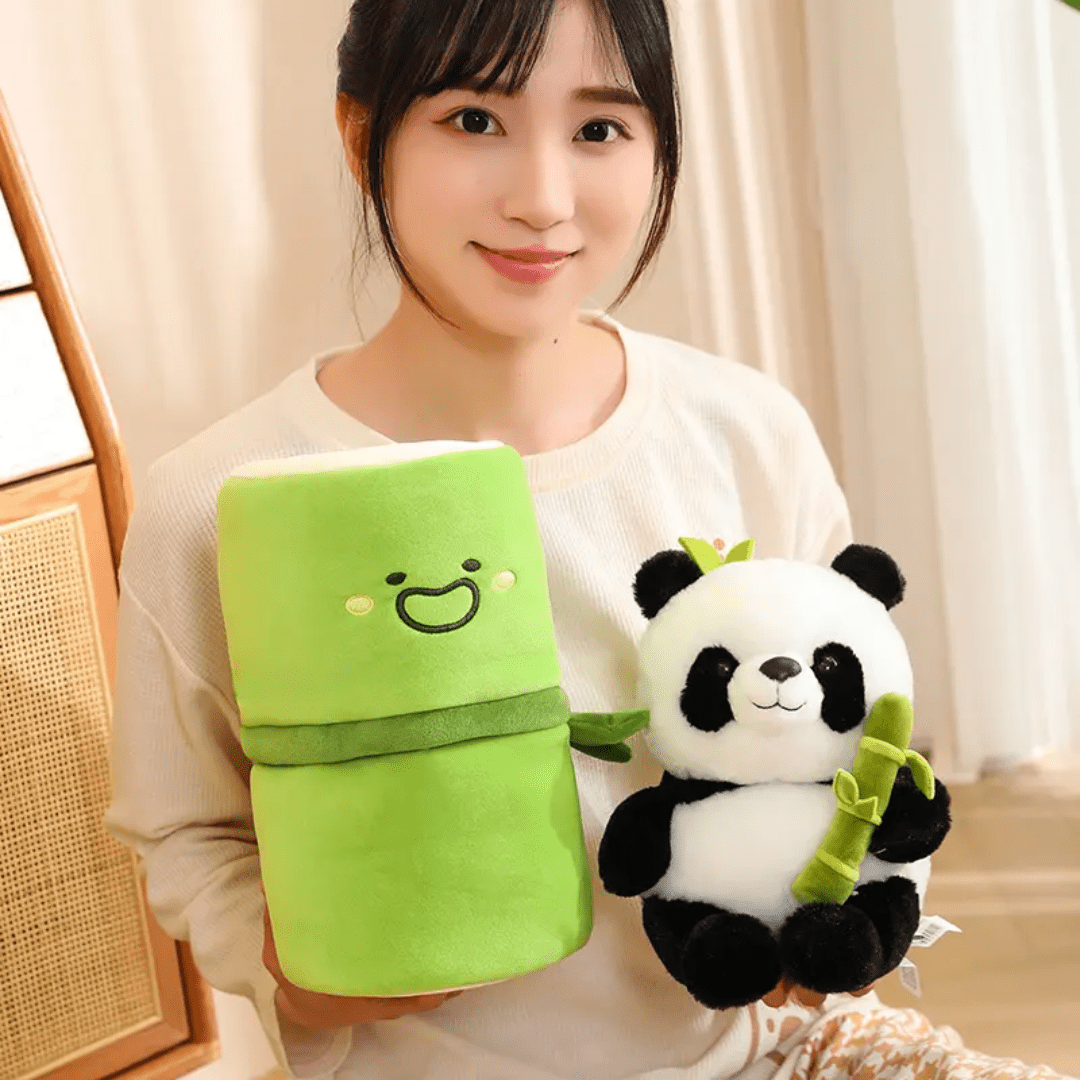 CuddleNest Bamboo Panda Soft Toy | Adorable Plush Panda for Kids - Bamboo_Panda_22*15*15