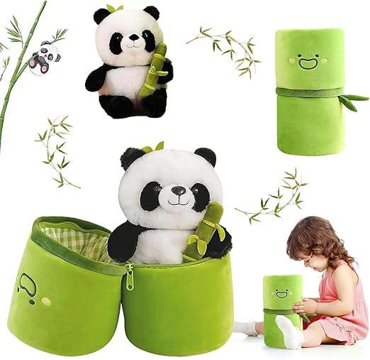 CuddleNest Bamboo Panda Soft Toy | Adorable Plush Panda for Kids - Bamboo_Panda_22*15*15