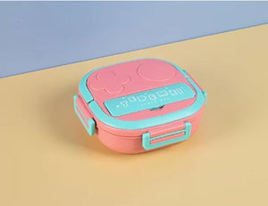 CuddleNest Bento Lunch Box for Kids – Stainless Steel 3-Compartment Lunch Set with Spoon & Fork | Colorful, Leakproof, BPA-Free, Dishwasher Safe | Ideal Tiffin for School Children