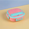 CuddleNest Bento Lunch Box for Kids – Stainless Steel 3 - Compartment Lunch Set with Spoon & Fork | Colorful, Leakproof, BPA - Free, Dishwasher Safe | Ideal Tiffin for School Children - S.S._Lunch Box_3 Com_304_Pink_17*17*6