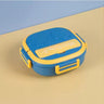 CuddleNest Bento Lunch Box for Kids – Stainless Steel 3 - Compartment Lunch Set with Spoon & Fork | Colorful, Leakproof, BPA - Free, Dishwasher Safe | Ideal Tiffin for School Children (Blue) - S.S._Lunch Box_3 Com_304_Blue_17*17*6