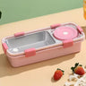 CuddleNest Bento - Style Stainless Steel Lunch Box | Leak - Proof Lid - Lunch Box_7106_2 Com_Pink
