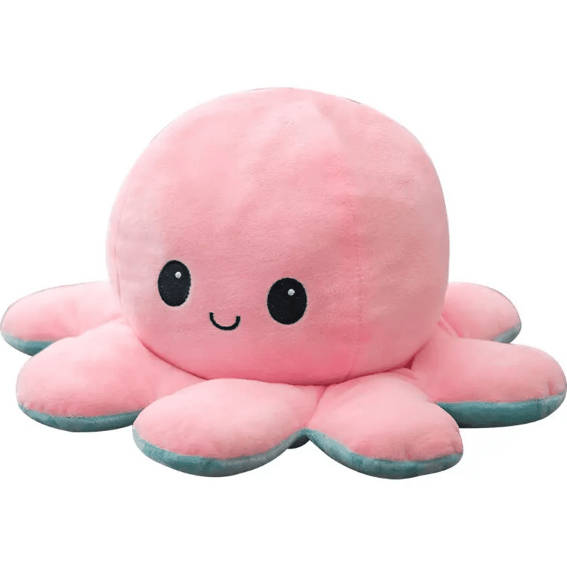 CuddleNest Big Reversible Octopus soft Plushie toy for every mood, Happy, Sad ,& Angry | Premium - Length 35 cm (Multicolor)