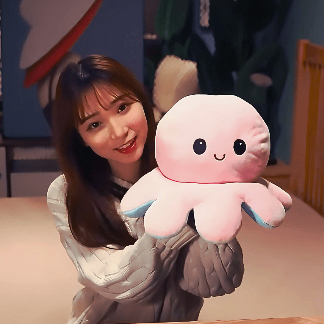 CuddleNest Big Reversible Octopus soft Plushie toy for every mood, Happy, Sad ,& Angry | Premium - Length 35 cm (Multicolor) - Rev.Oct.Big_35