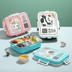 CuddleNest Blue Astronaut Bento Lunch Box for Kids – Airtight, Leakproof, Includes Spoon & Sauce Container
