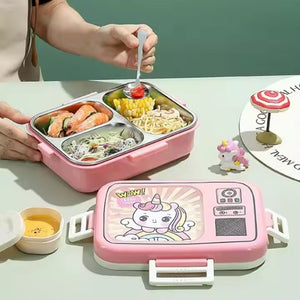 CuddleNest Blue Astronaut Bento Lunch Box for Kids – Airtight, Leakproof, Includes Spoon & Sauce Container