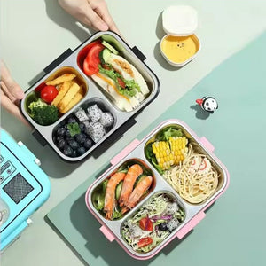 CuddleNest Blue Astronaut Bento Lunch Box for Kids – Airtight, Leakproof, Includes Spoon & Sauce Container
