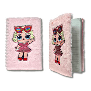 CuddleNest Cute Girl Fur Diary for Girls - Diary Shiny_Pink_21*15*2