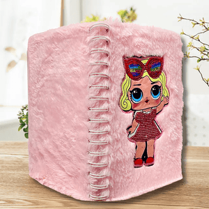 CuddleNest Cute Girl Fur Diary for Girls - Diary Shiny_Pink_21*15*2