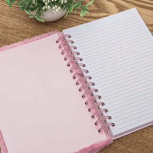 CuddleNest Cute Girl Fur Diary for Girls - Diary Shiny_Pink_21*15*2