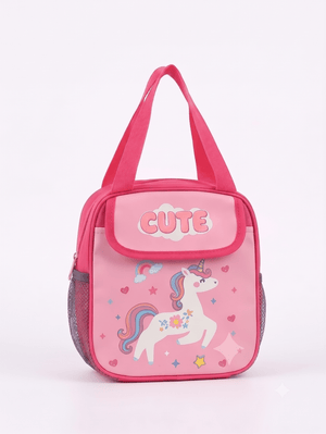 CuddleNest Cute Unicorn Insulated Lunch Bag with Front Flap Pocket - Insulated lunch bag