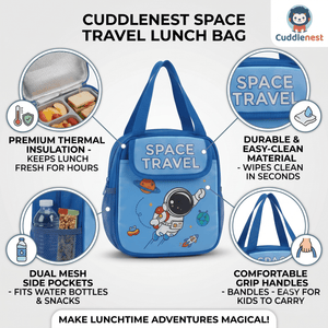 CuddleNest Dinosaur Adventure Insulated Lunch Bag with Front Flap Pocket - Insulated lunch bag