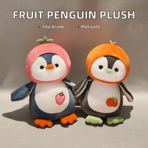 CuddleNest Fruit Penguin Soft Toy | Adorable Plush Toy for Kids - Penguine_with_Cap_25*18*10