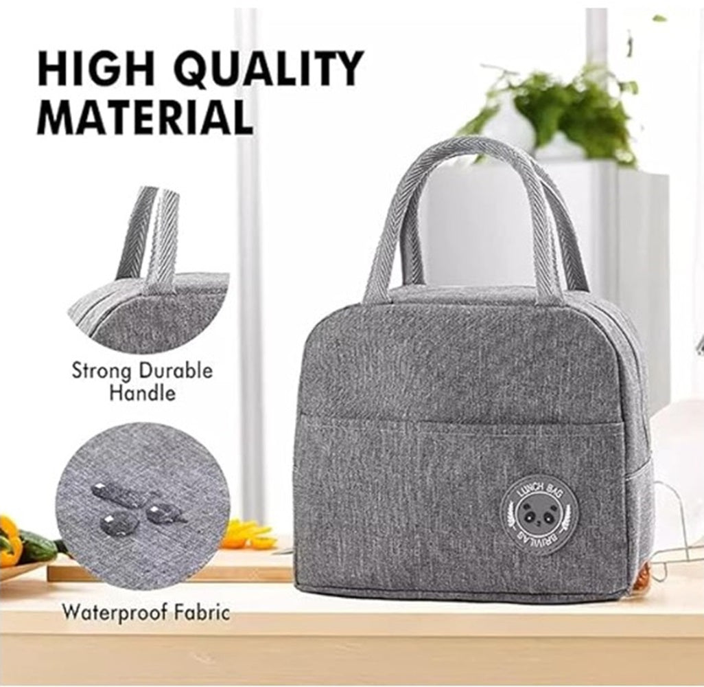 CuddleNest Insulated Lunch Bag for Office Men & Women | Tiffin Bag for School Kids with Aluminum Foil, Waterproof & Durable - Lunch Box Bag_Brivilas_Black