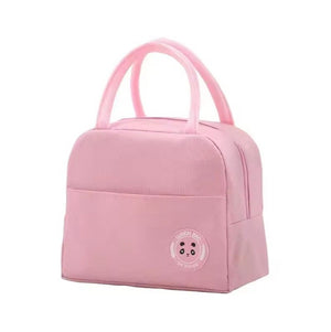CuddleNest Insulated Lunch Bag for Office Men & Women | Tiffin Bag for School Kids with Aluminum Foil, Waterproof & Durable - Lunch Box Bag_Brivilas_Pink