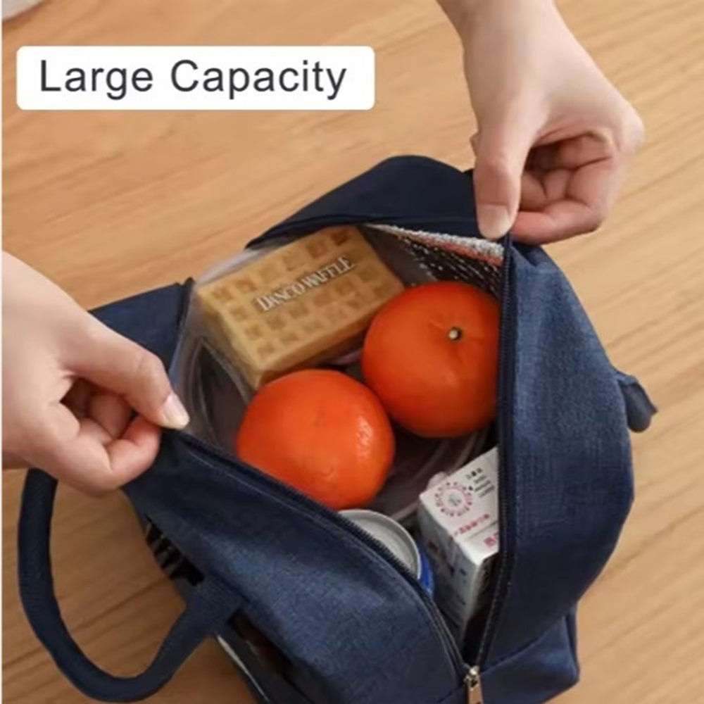 CuddleNest Insulated Lunch Bag for Office Men & Women | Tiffin Bag for School Kids with Aluminum Foil, Waterproof & Durable - Lunch Box Bag_Brivilas_Black