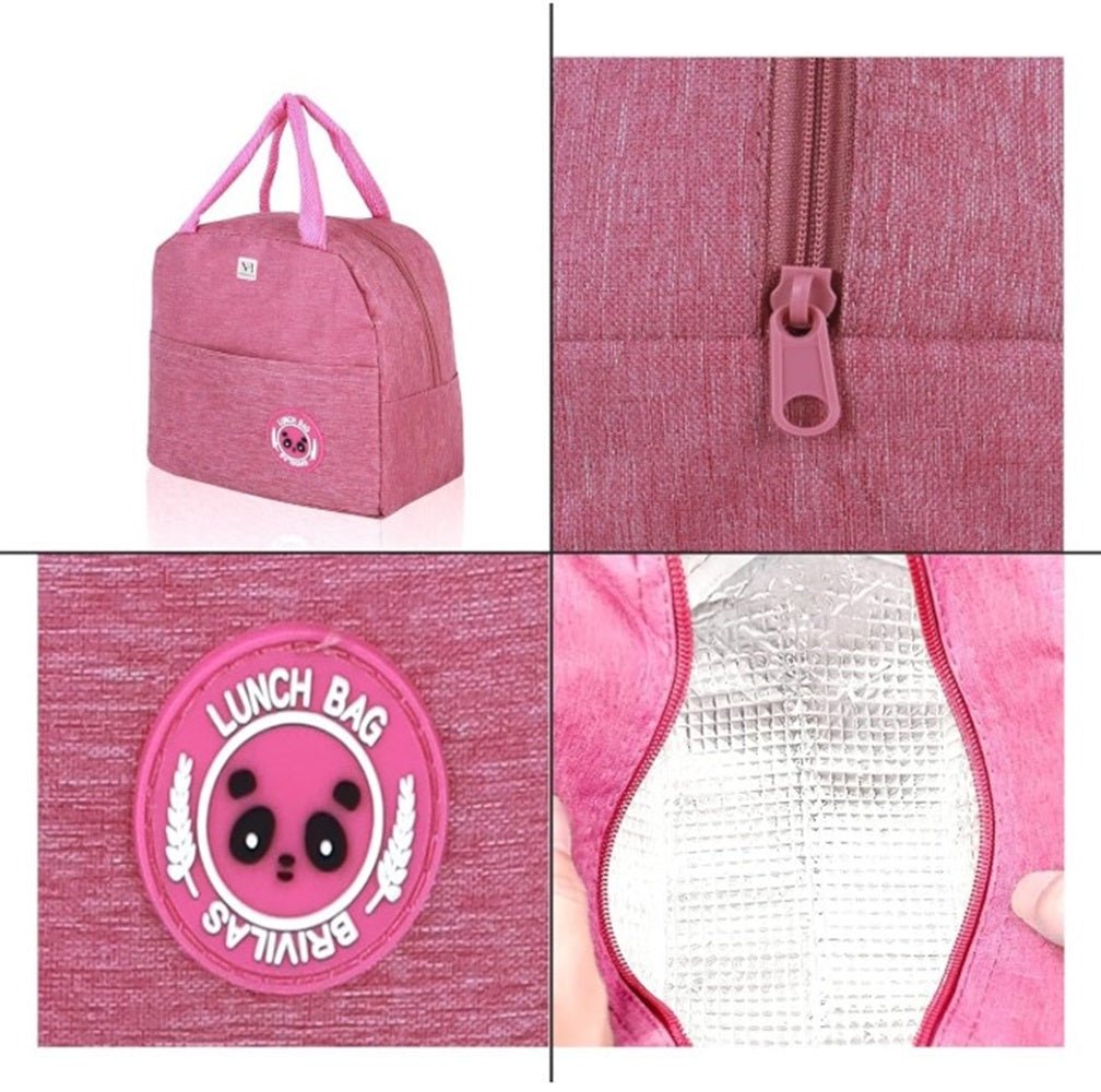 CuddleNest Insulated Lunch Bag for Office Men & Women | Tiffin Bag for School Kids with Aluminum Foil, Waterproof & Durable - Lunch Box Bag_Brivilas_Pink