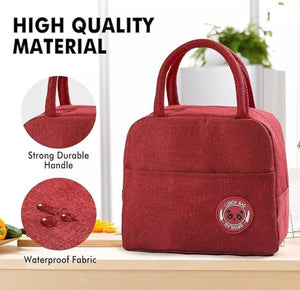 CuddleNest Insulated Lunch Bag for Office Men & Women | Tiffin Bag for School Kids with Aluminum Foil, Waterproof & Durable - Lunch Box Bag_Brivilas_Pink