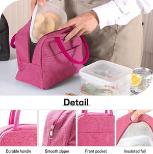 CuddleNest Insulated Lunch Bag for Office Men & Women | Tiffin Bag for School Kids with Aluminum Foil, Waterproof & Durable - Lunch Box Bag_Brivilas_Pink